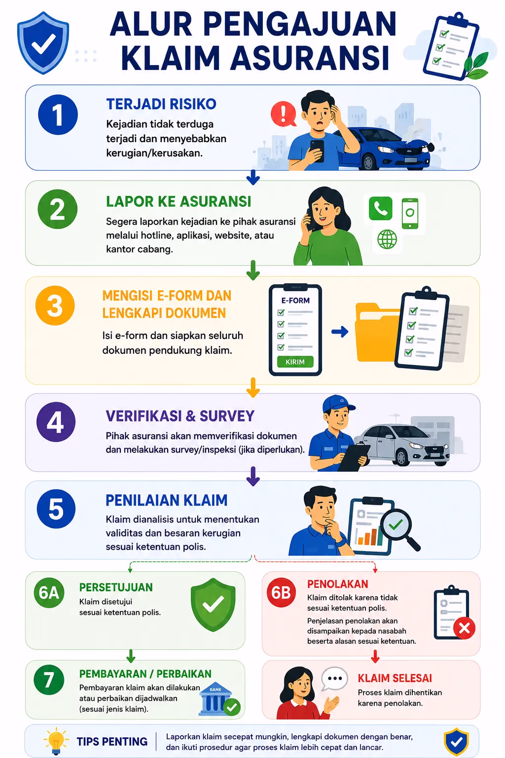 Poster alur pengajuan klaim asuransi Raksa
