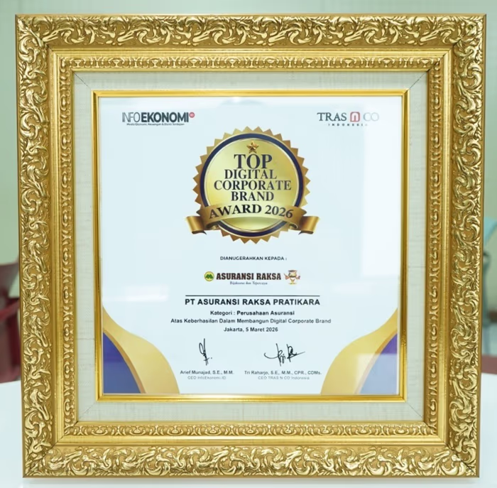 Asuransi Raksa meraih penghargaan Top Digital Corporate Brand Award 2026 dari Info Ekonomi