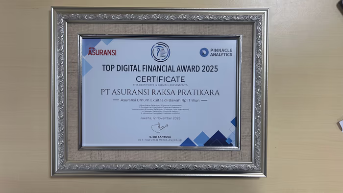 Asuransi Raksa raih penghargaan Top Digital Financial Award 2025 dari Media Asuransi